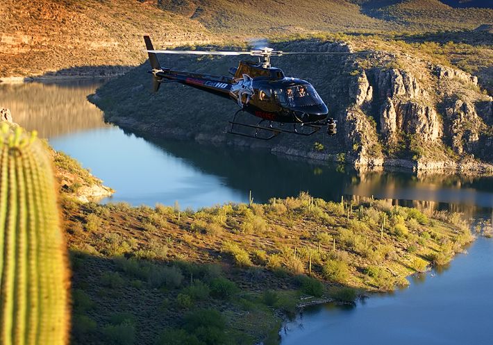 helicopter flying over the salt river