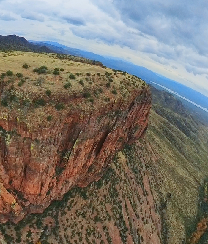 view of mountains from helicopter